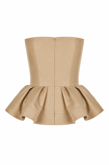 CHARLOTTE TOPS DARK BEIGE
