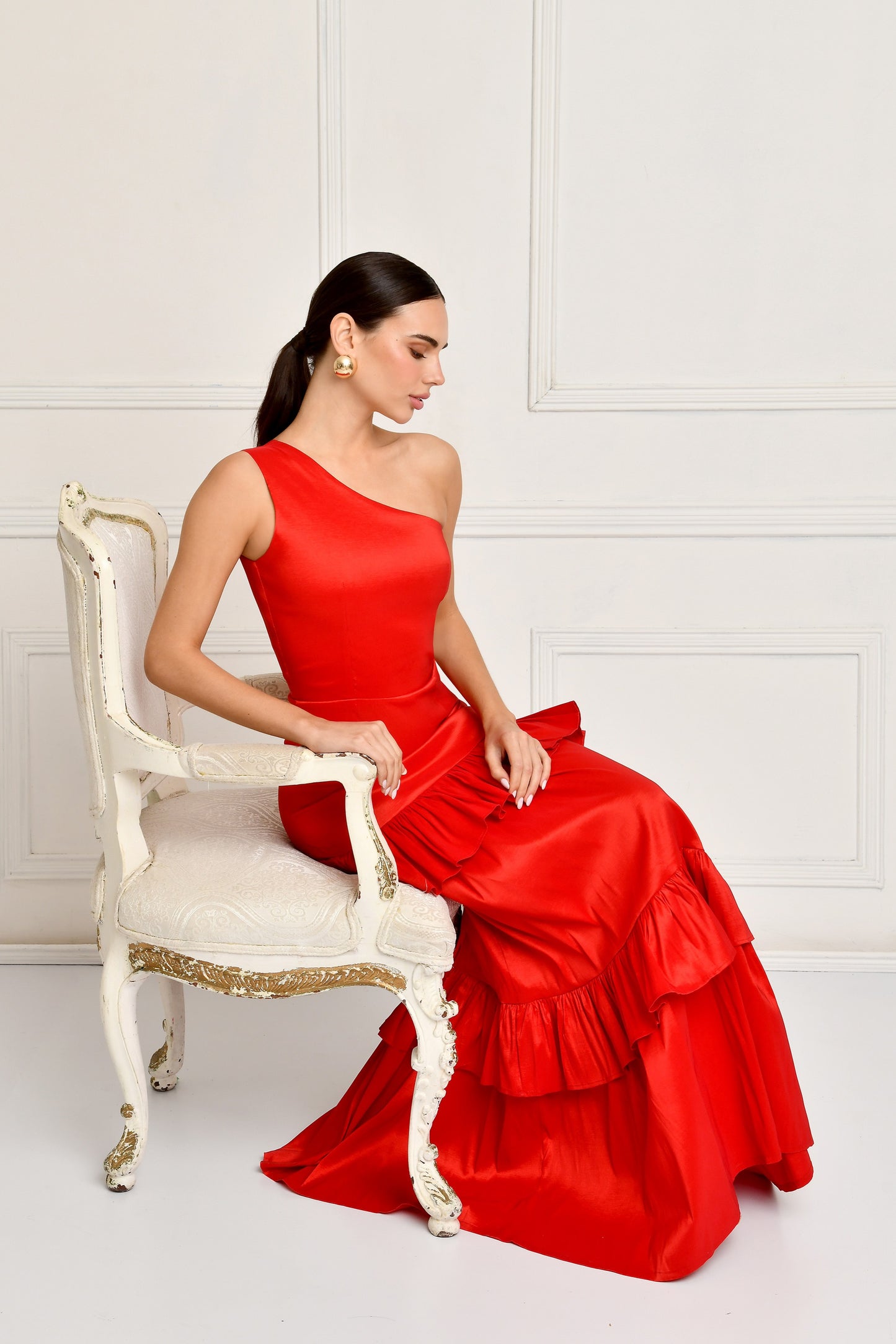 BRINA RED GLAM DRESS