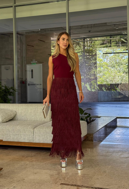 KALILA BURGUNDY ONE SLEEVE