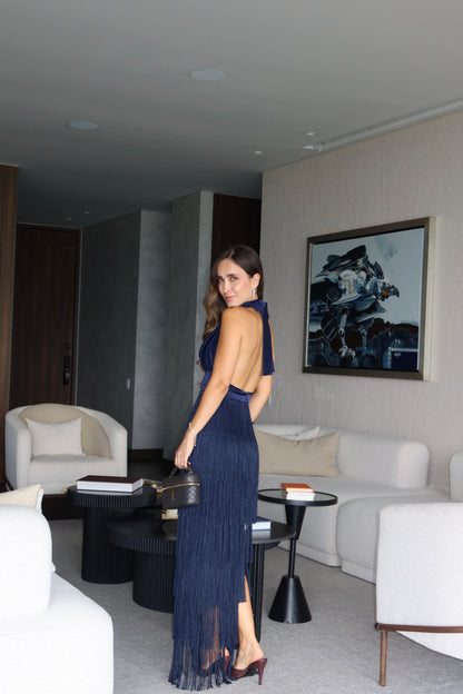 KALILA DRESS DARK BLUE HALTHER