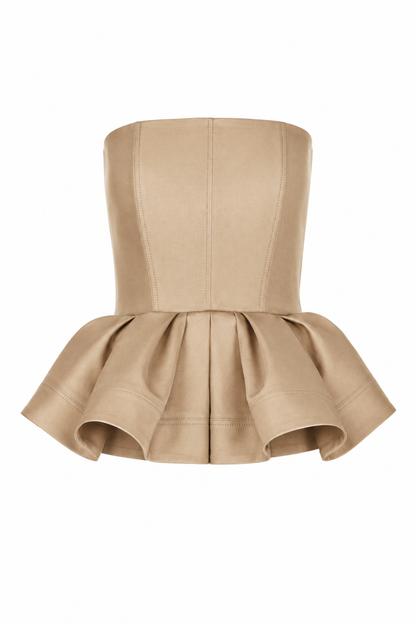 CHARLOTTE TOPS DARK BEIGE