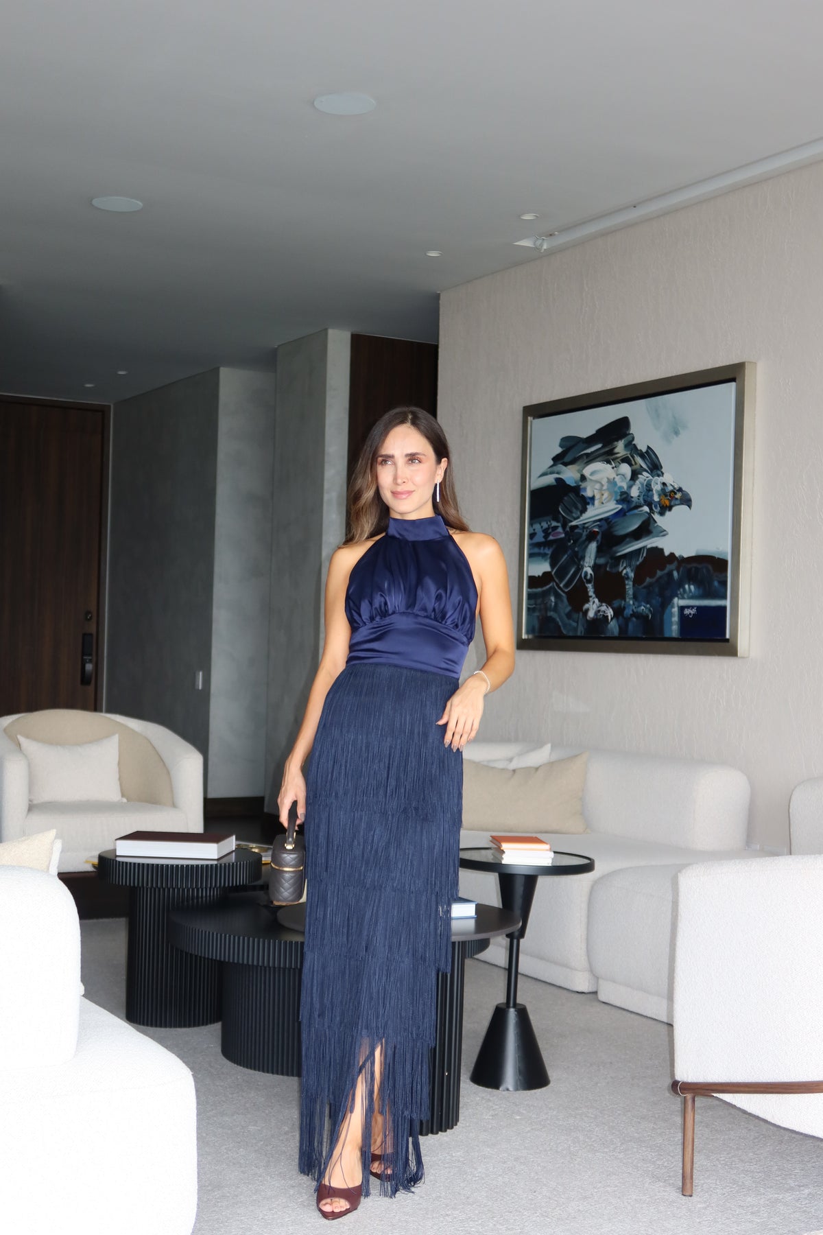 KALILA DRESS DARK BLUE HALTHER