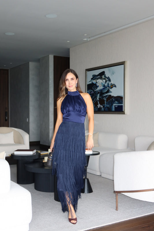 KALILA DRESS DARK BLUE HALTHER