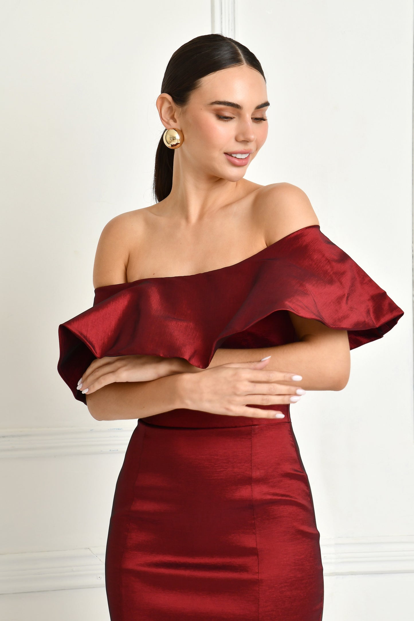 SEREA BURGUNDY DRESS