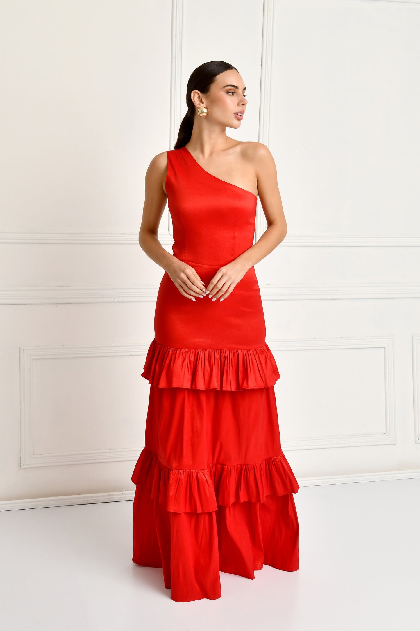 BRINA RED GLAM DRESS