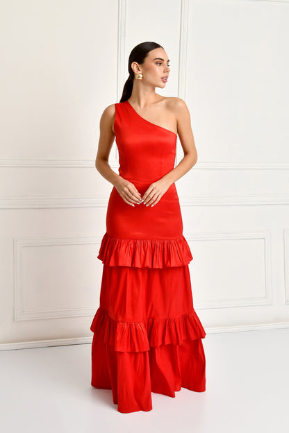 BRINA RED GLAM DRESS