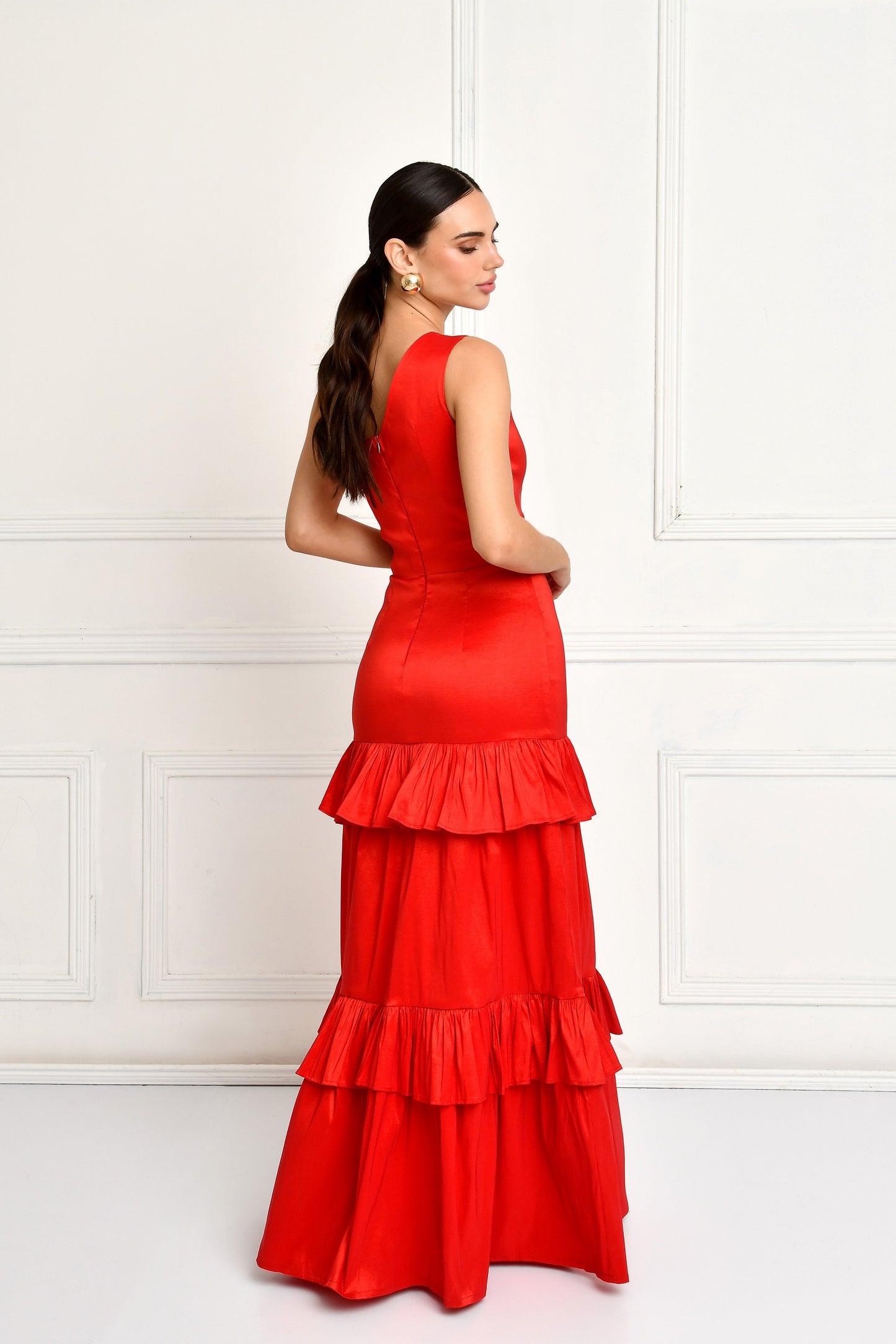 BRINA RED GLAM DRESS