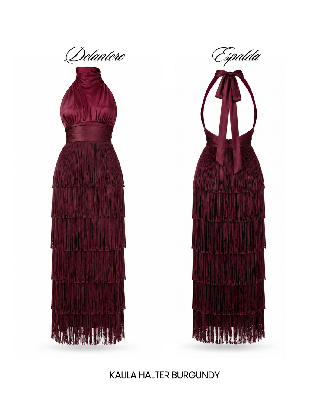 KALILA DRESS BURGUNDY HALTHER